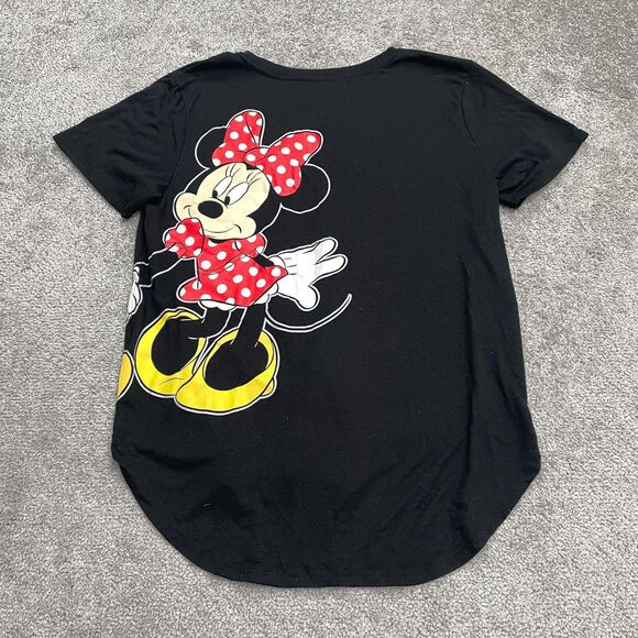 Disney Mickey Mouse Graphic T-Shirt Kids Girls XXL Black Crew Neck Casual Tee - Picture 2 of 10